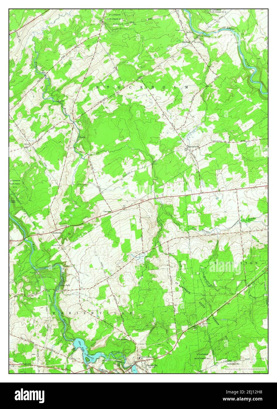 Parishville, New York, map 1964, 124000, United States of America by