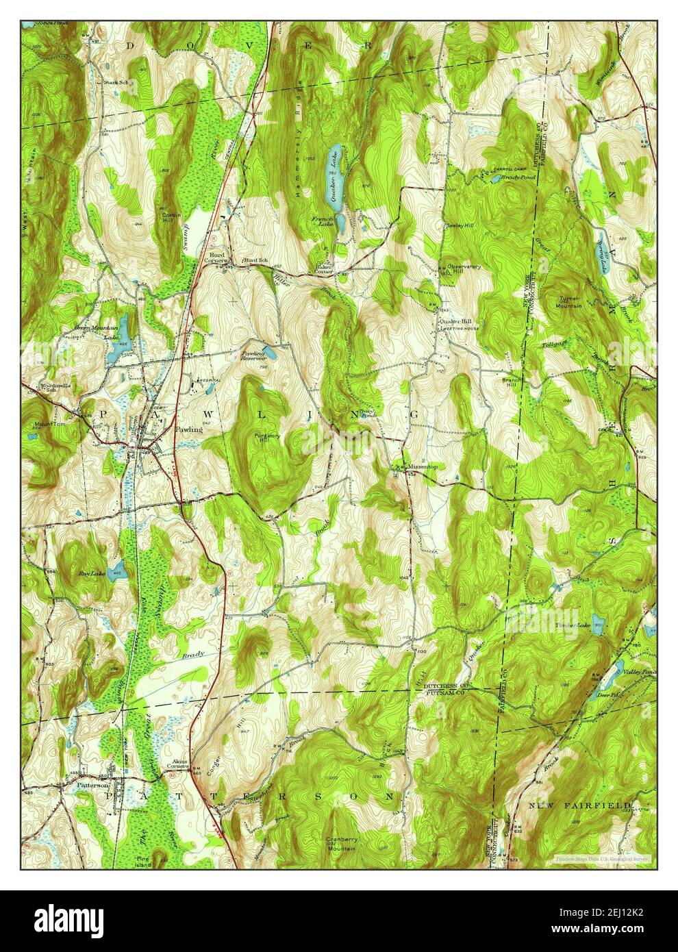 Pawling, New York, map 1945, 124000, United States of America by Timeless Maps, data U.S