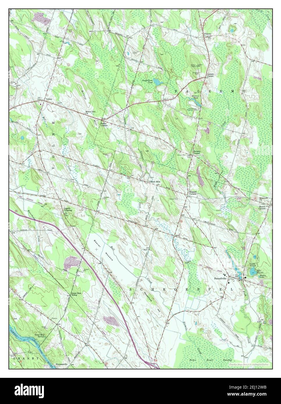 Pennellville, New York, map 1956, 124000, United States of America by