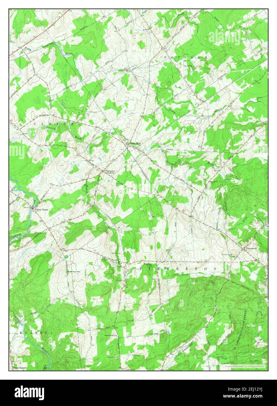 Pierrepont, New York, map 1964, 124000, United States of America by