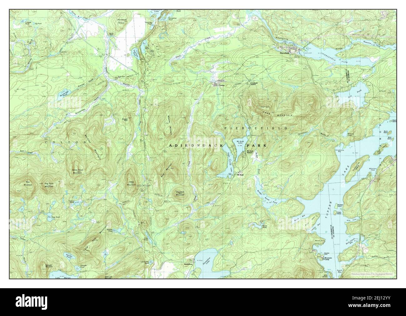 Piercefield, New York, map 1990, 1:25000, United States of America by Timeless Maps, data U.S. Geological Survey Stock Photo