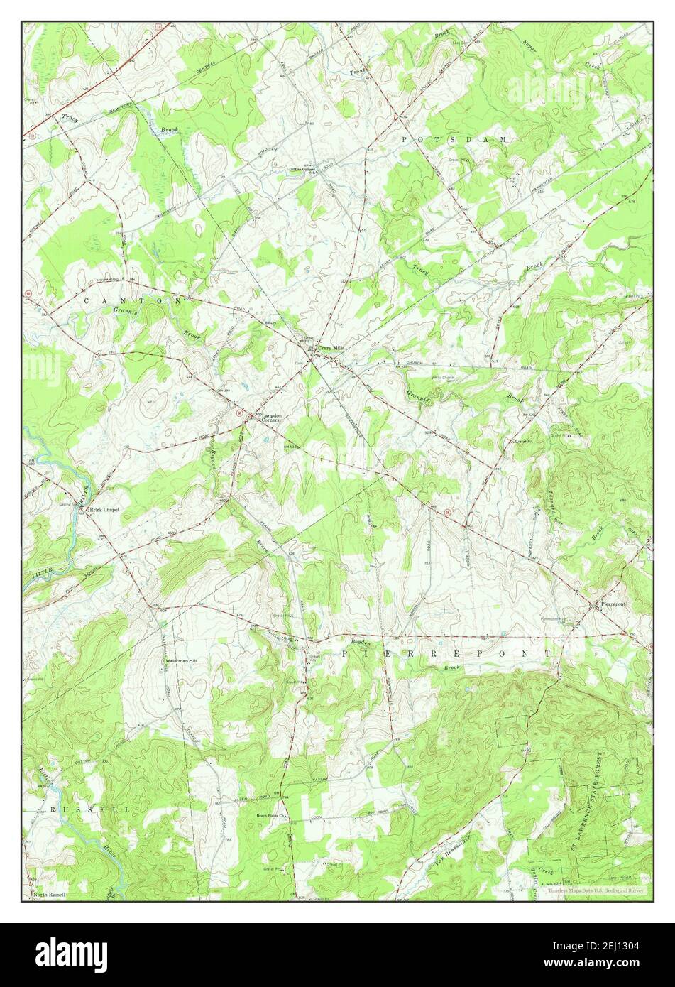 Pierrepont, New York, map 1964, 124000, United States of America by