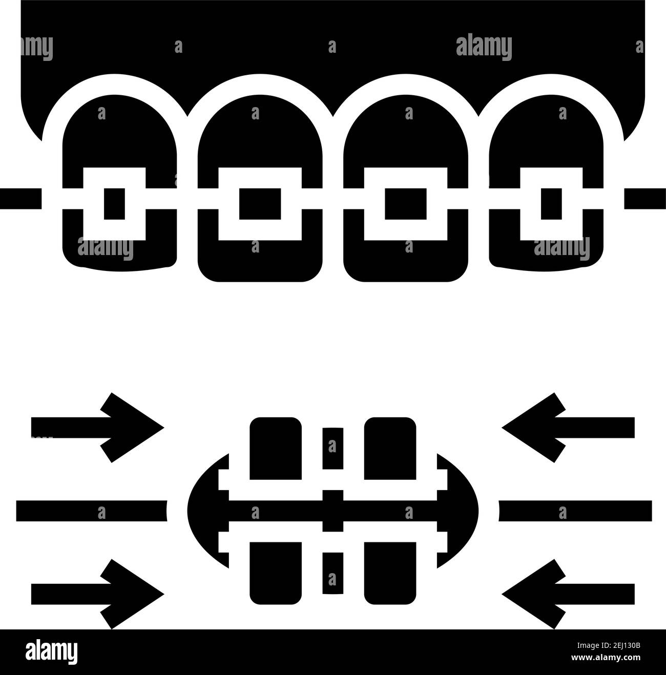 work process tooth braces glyph icon vector illustration Stock Vector ...