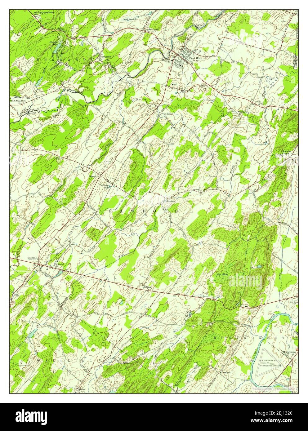 Pine Bush, New York, map 1956, 124000, United States of America by
