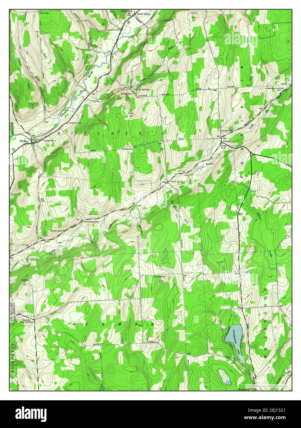 Pitcher, New York, map 1944, 124000, United States of America by Timeless Maps, data U.S