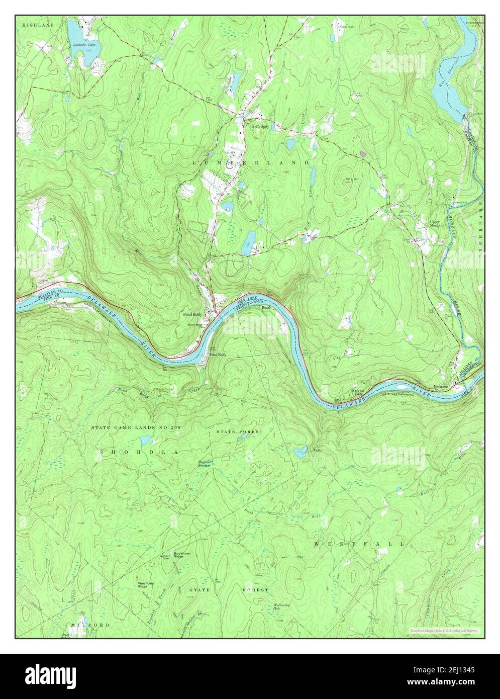 Pond Eddy, New York, map 1965, 124000, United States of America by