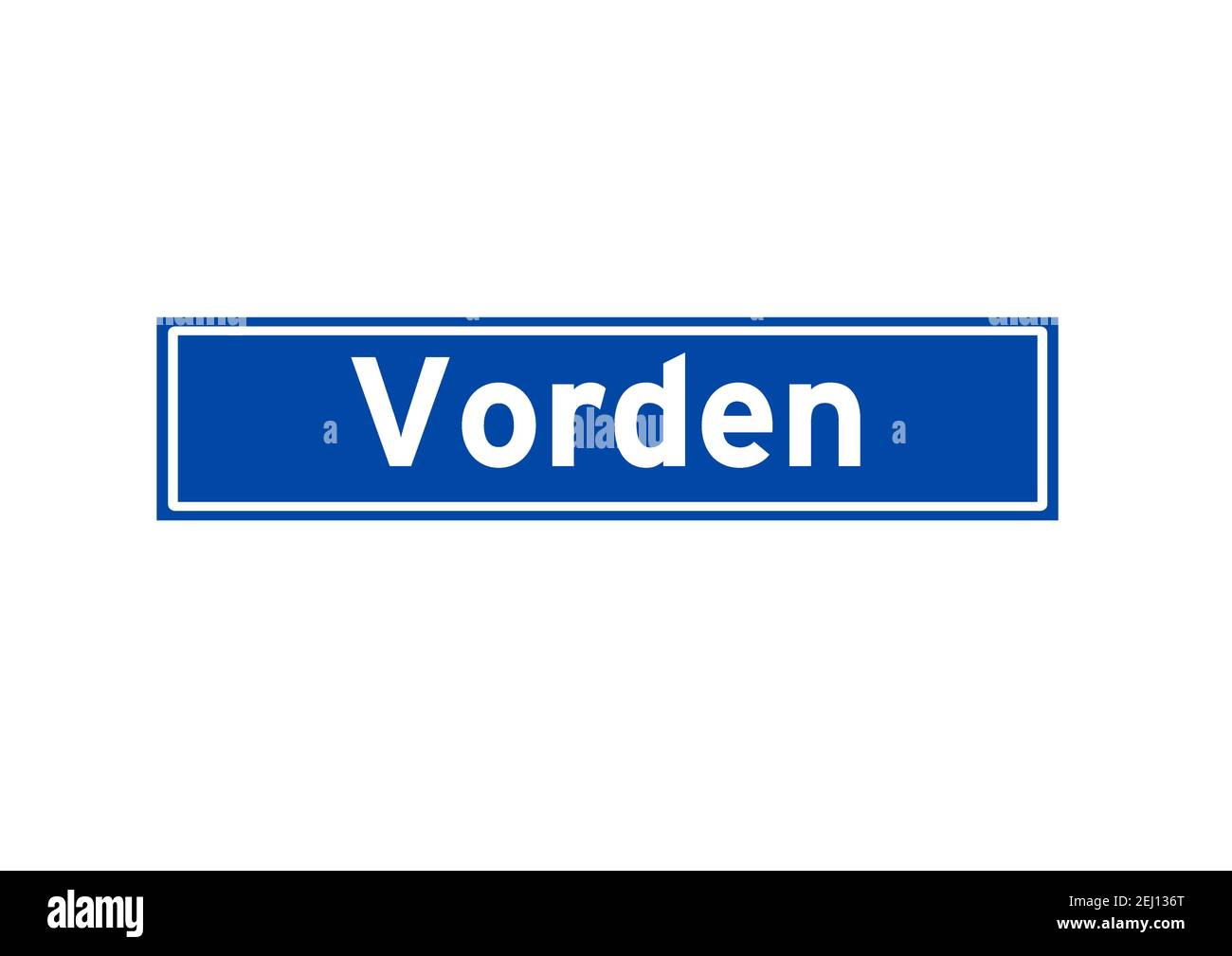 Vorden isolated Dutch place name sign. City sign from the Netherlands. Stock Photo