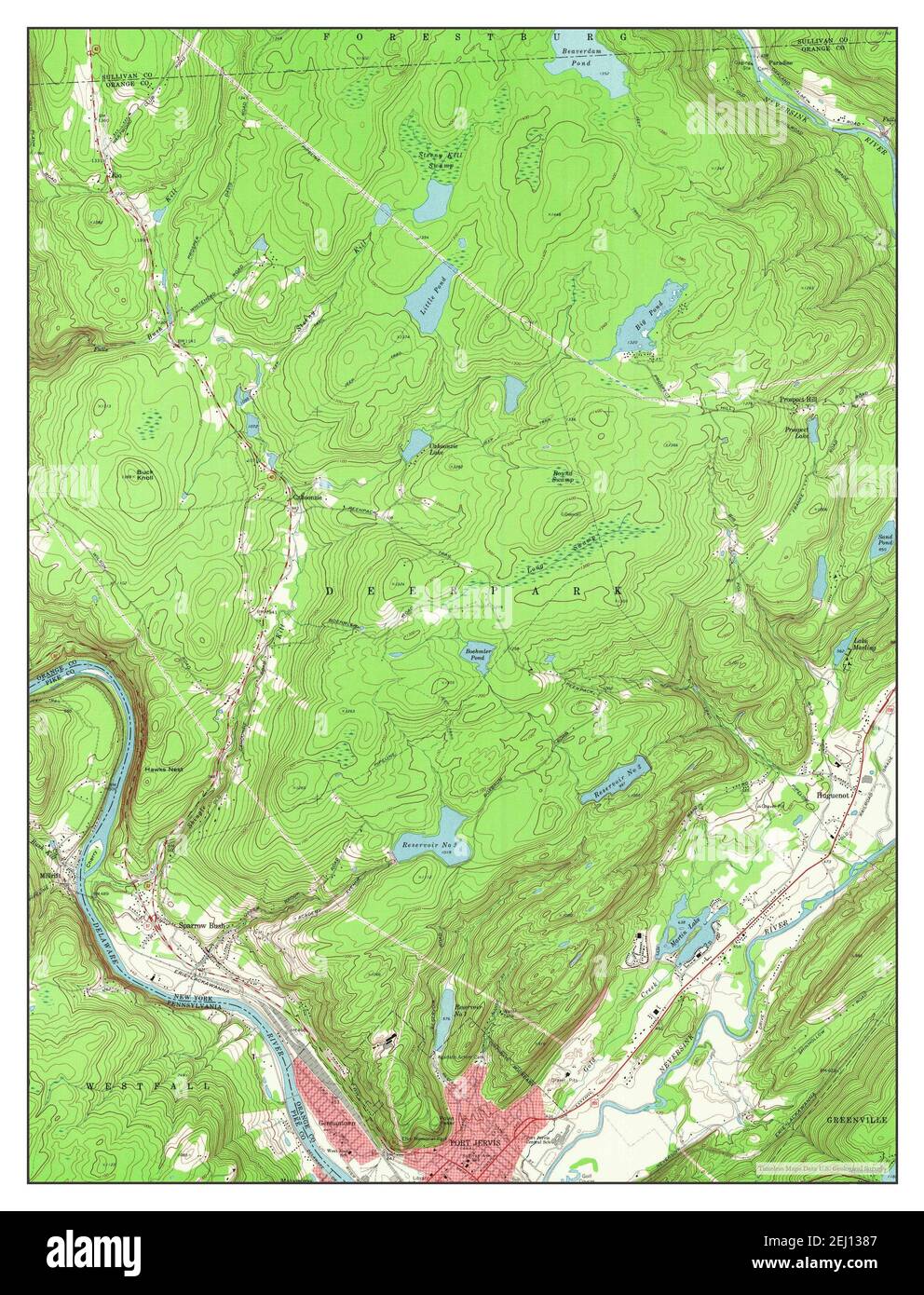 Port Jervis North, New York, map 1969, 124000, United States of