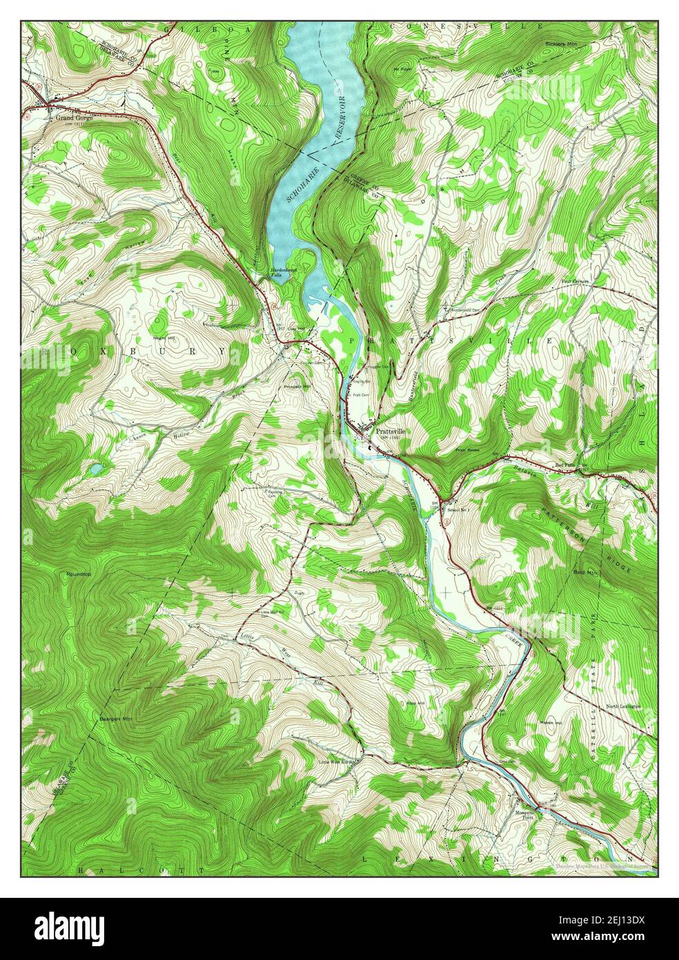 Prattsville, New York, map 1945, 124000, United States of America by Timeless Maps, data U.S