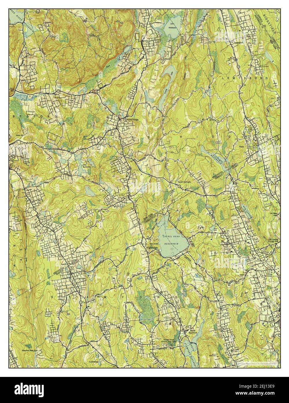 Pound Ridge, New York, map 1947, 124000, United States of America by