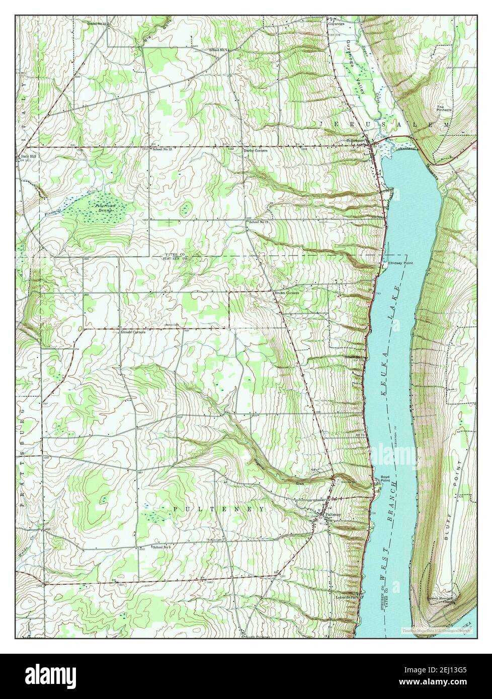 Pulteney, New York, map 1942, 124000, United States of America by