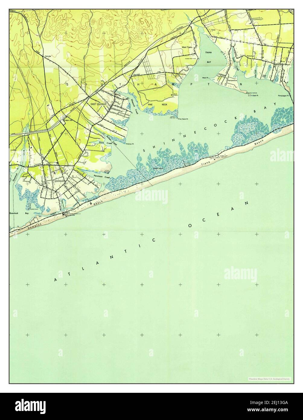 Quogue, New York, map 1947, 124000, United States of America by