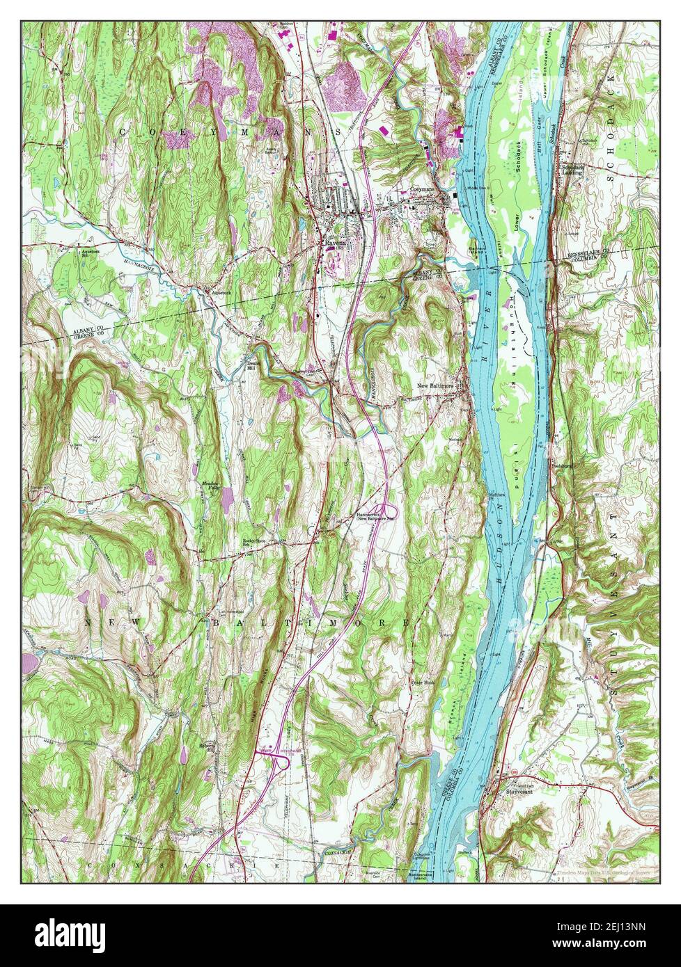 Ravena, New York, map 1953, 124000, United States of America by Timeless Maps, data U.S