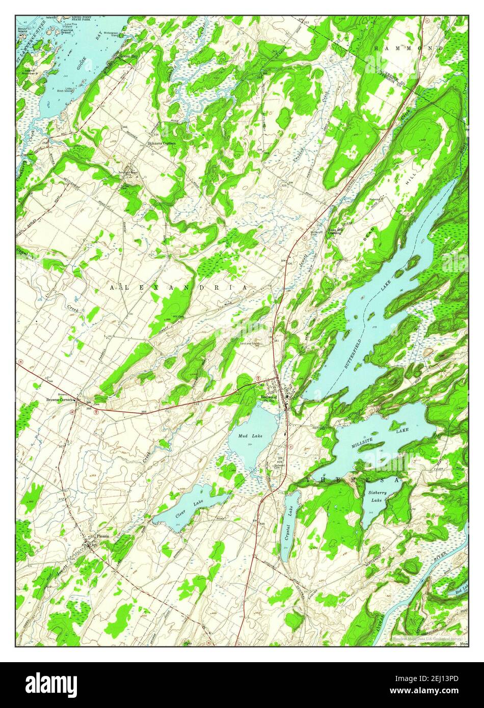 Redwood, New York, map 1958, 124000, United States of America by