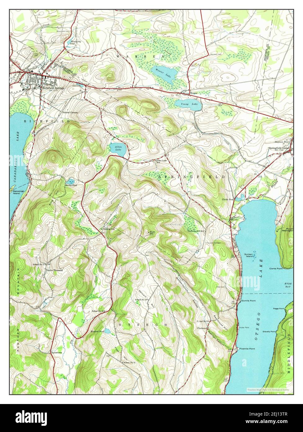 Richfield Springs, New York, map 1943, 124000, United States of