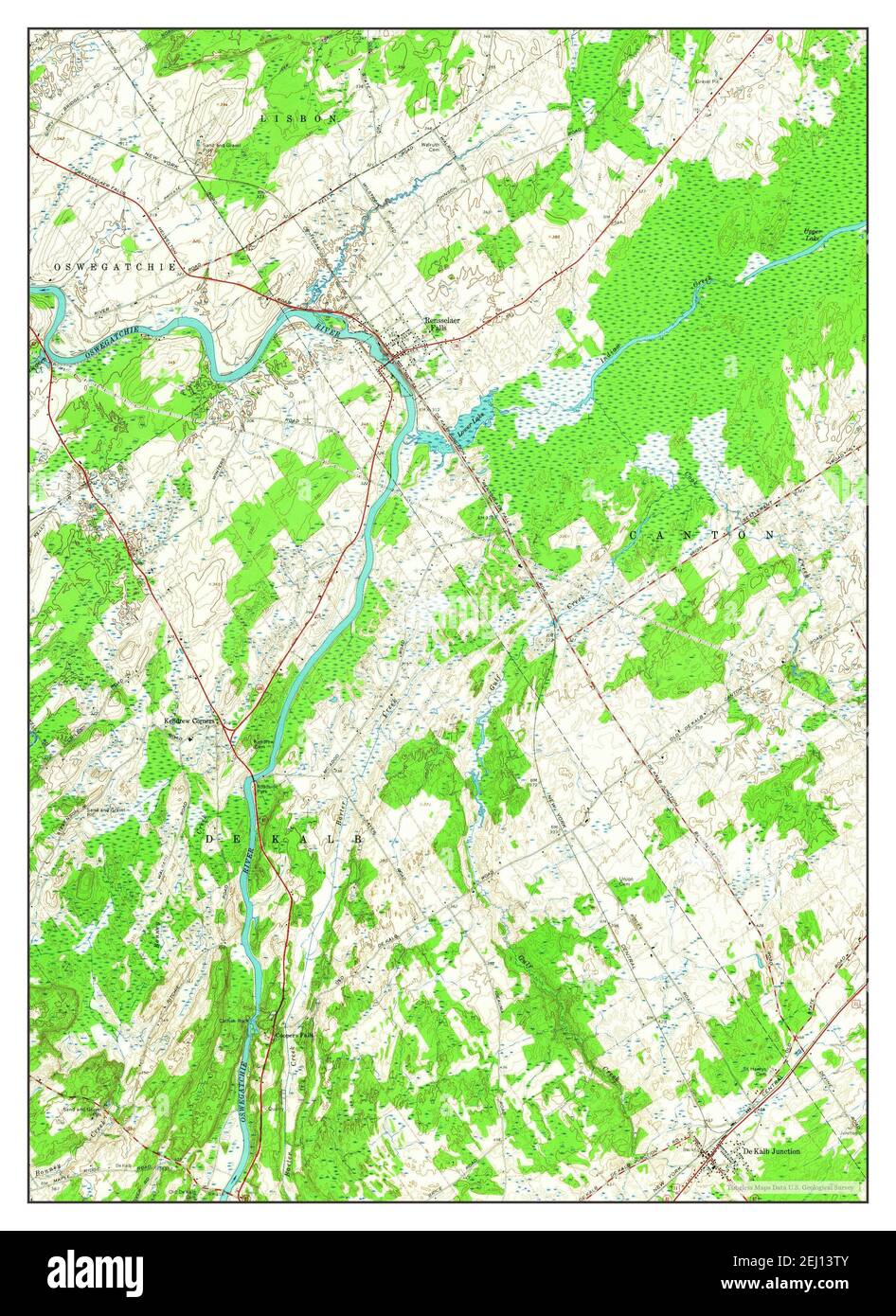 Rensselaer Falls, New York, map 1963, 124000, United States of America