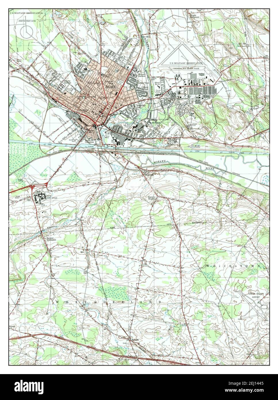 Rome, New York, map 1955, 124000, United States of America by Timeless