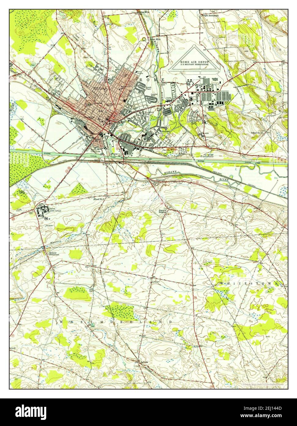 Rome, New York, map 1949, 124000, United States of America by Timeless