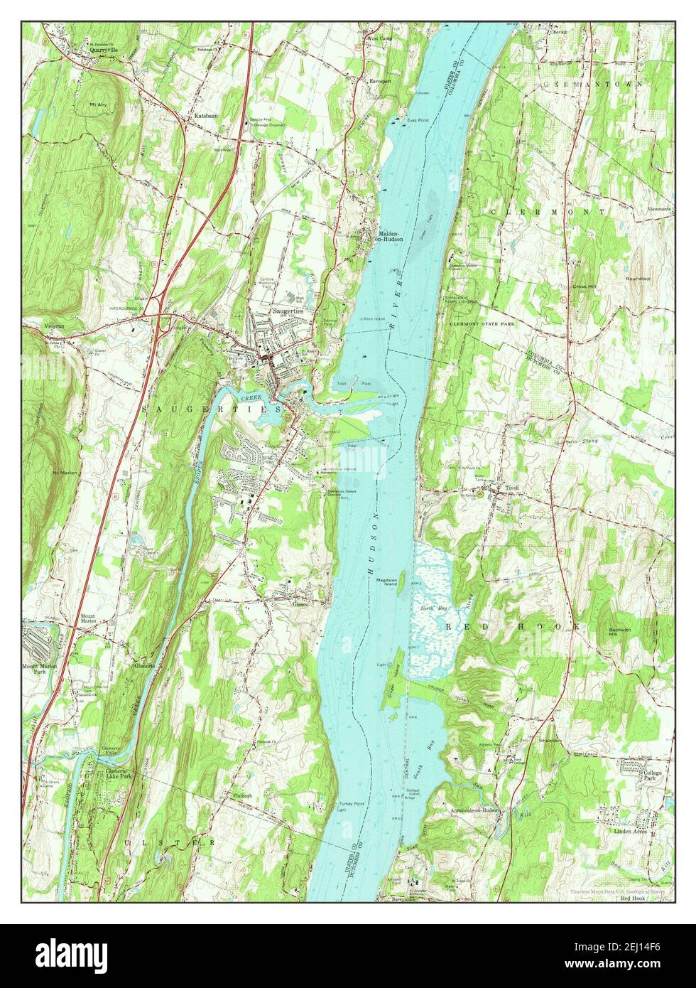 Saugerties, New York, map 1963, 124000, United States of America by