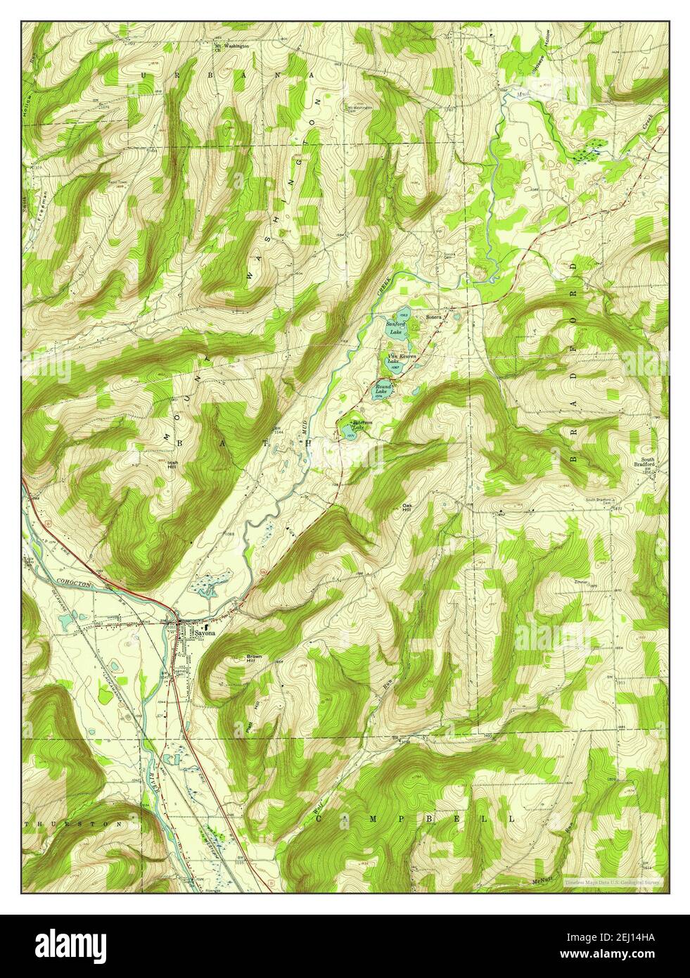 Savona, New York, map 1953, 124000, United States of America by