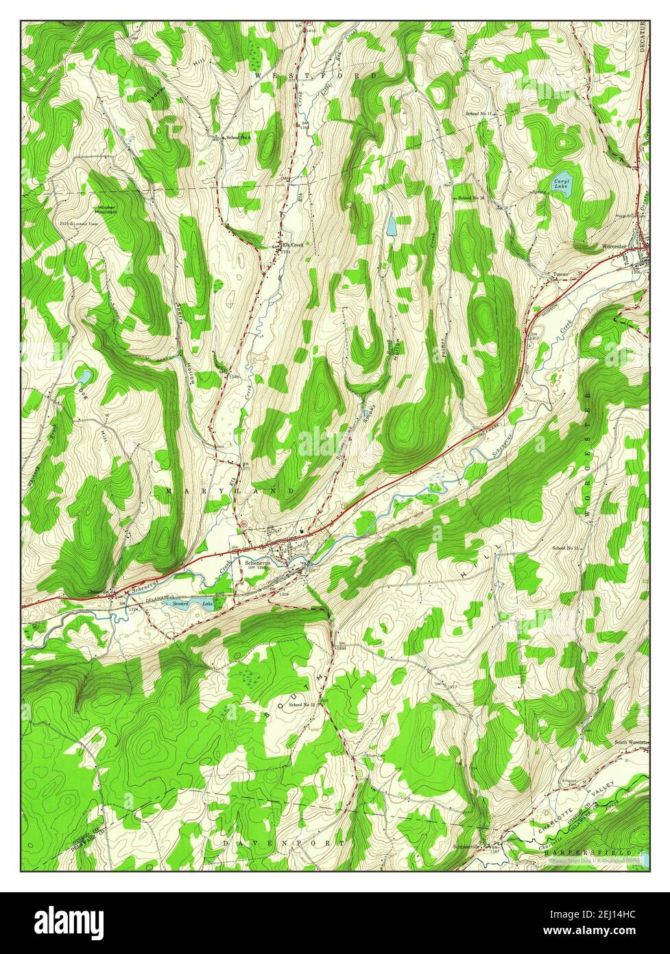 Schenevus, New York, map 1943, 124000, United States of America by Timeless Maps, data U.S