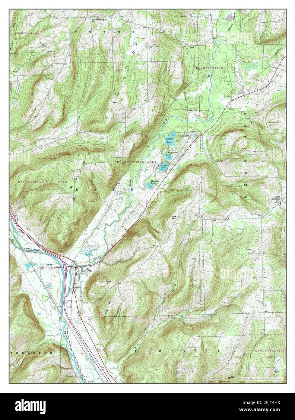 Savona, New York, map 1953, 124000, United States of America by