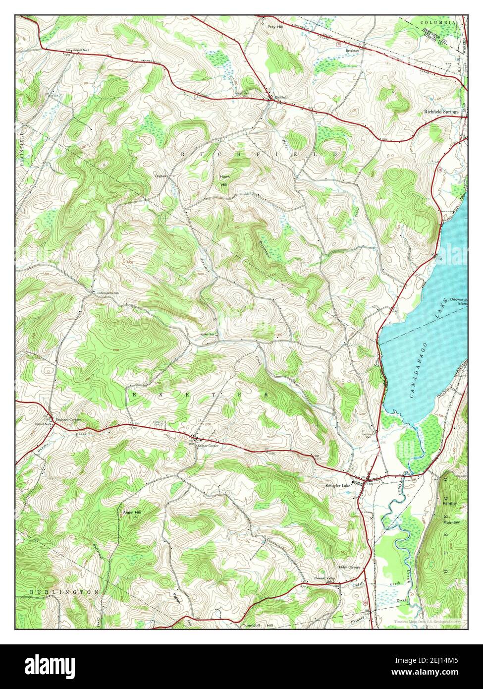 Schuyler Lake, New York, map 1943, 124000, United States of America by