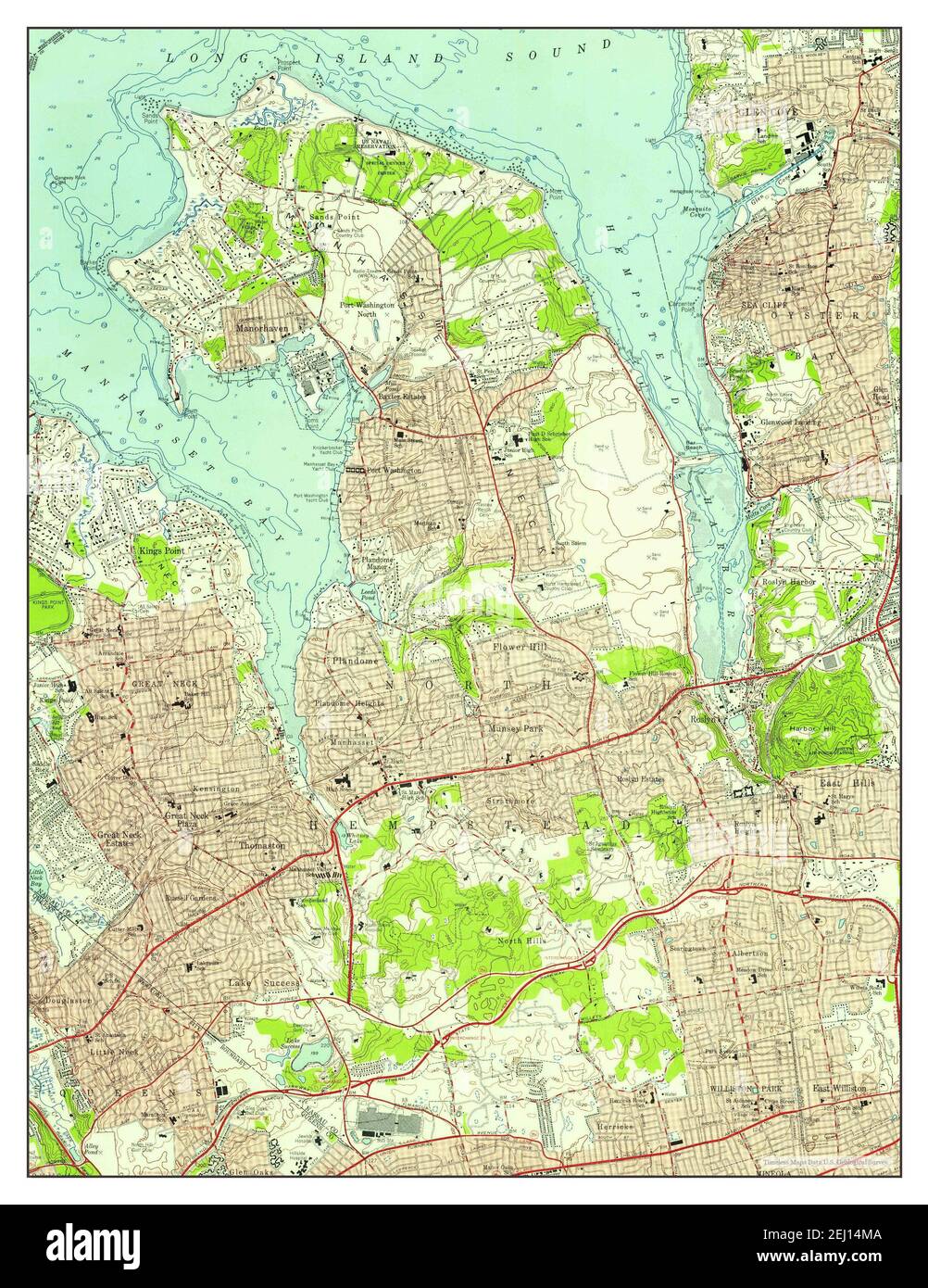 Sea Cliff, New York, map 1954, 124000, United States of America by