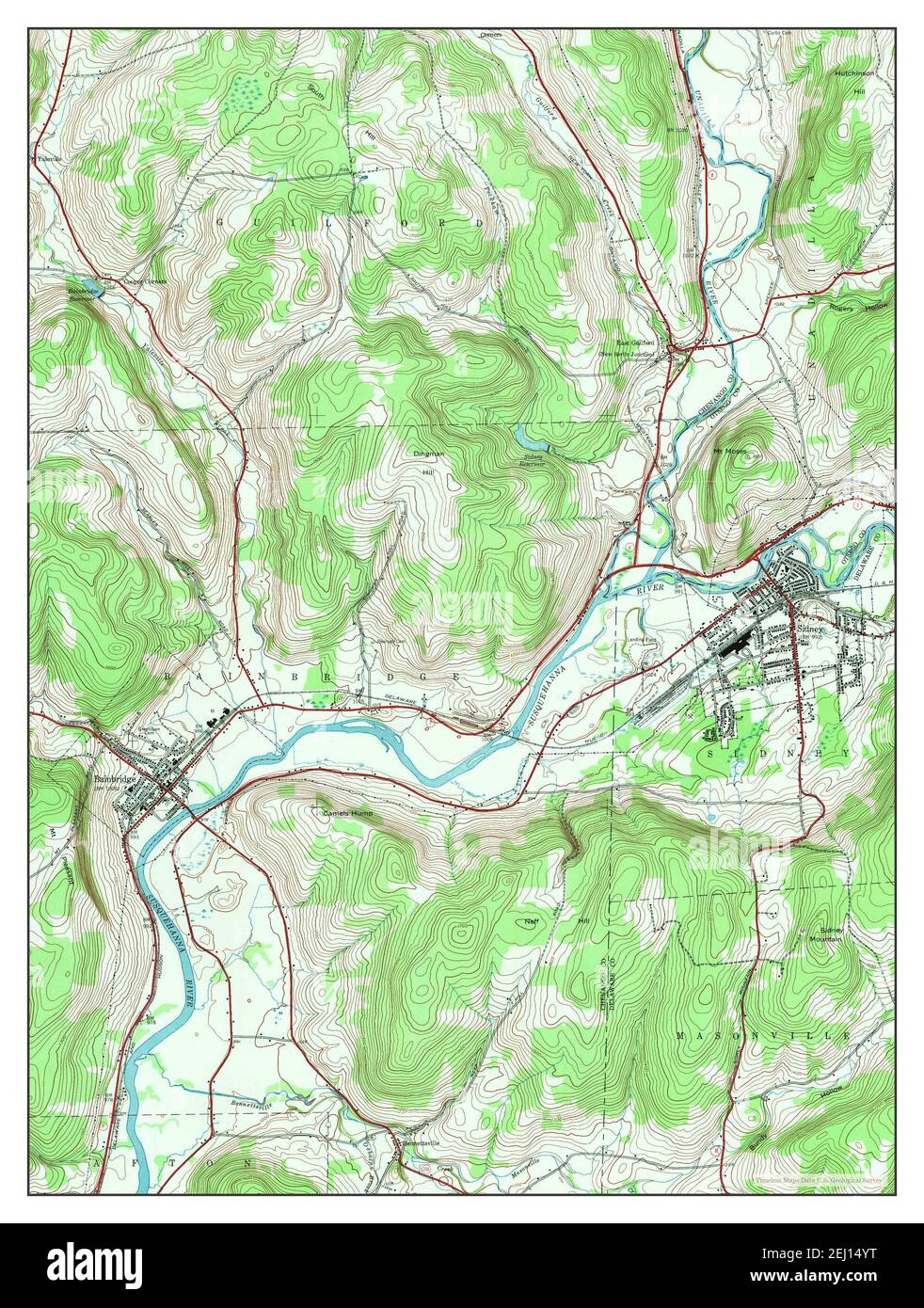 Sidney, New York, map 1943, 124000, United States of America by