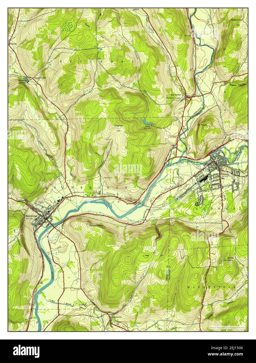 Sidney New York Map 1943 124000 United States Of America By Timeless Maps Data Us 3974