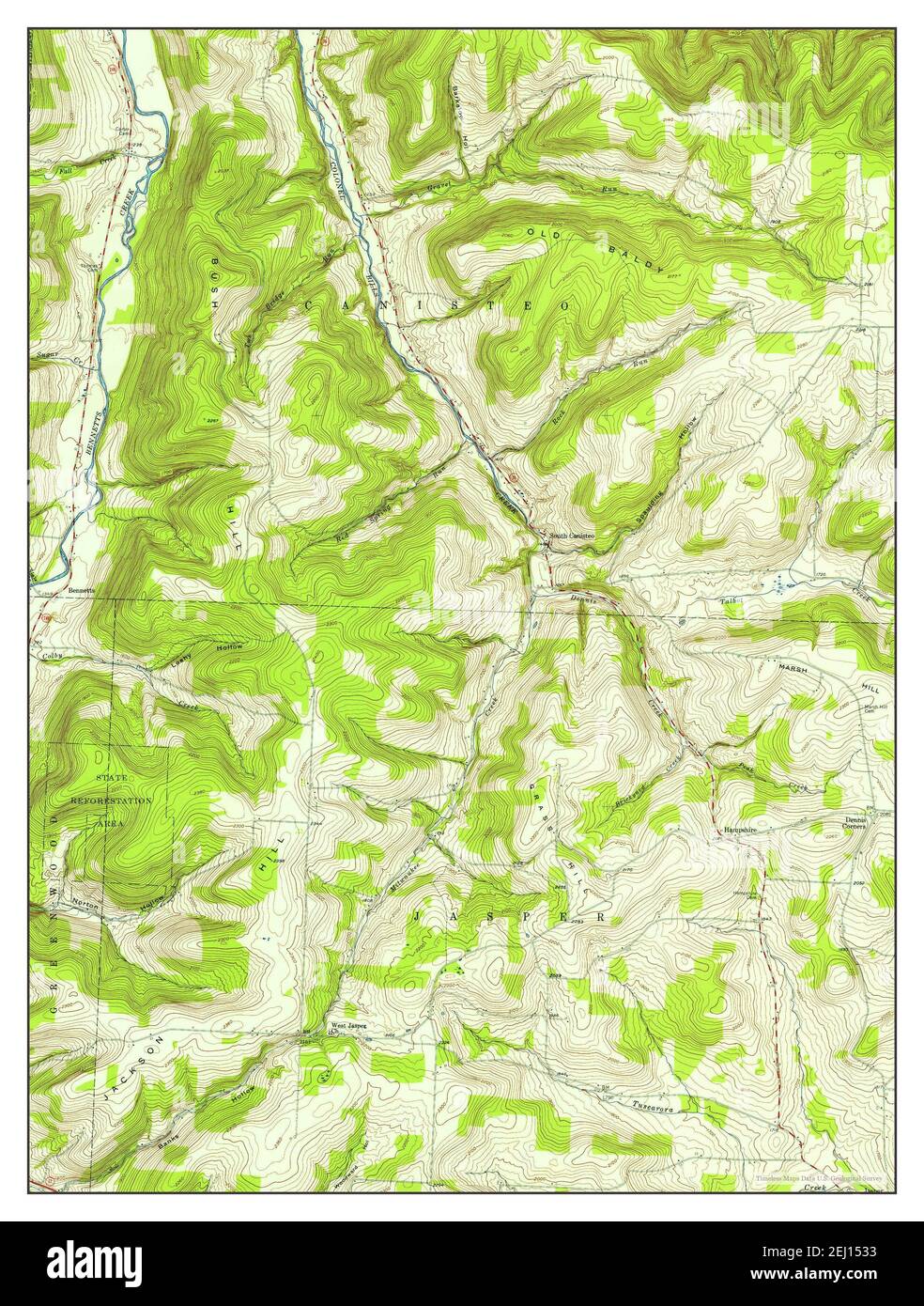 South Canisteo, New York, map 1954, 124000, United States of America