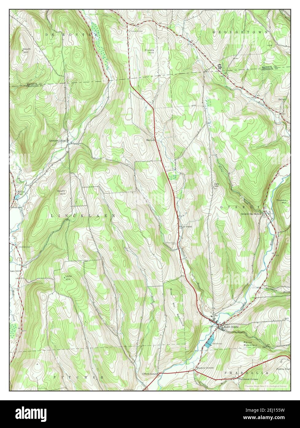South Otselic, New York, map 1943, 124000, United States of America by