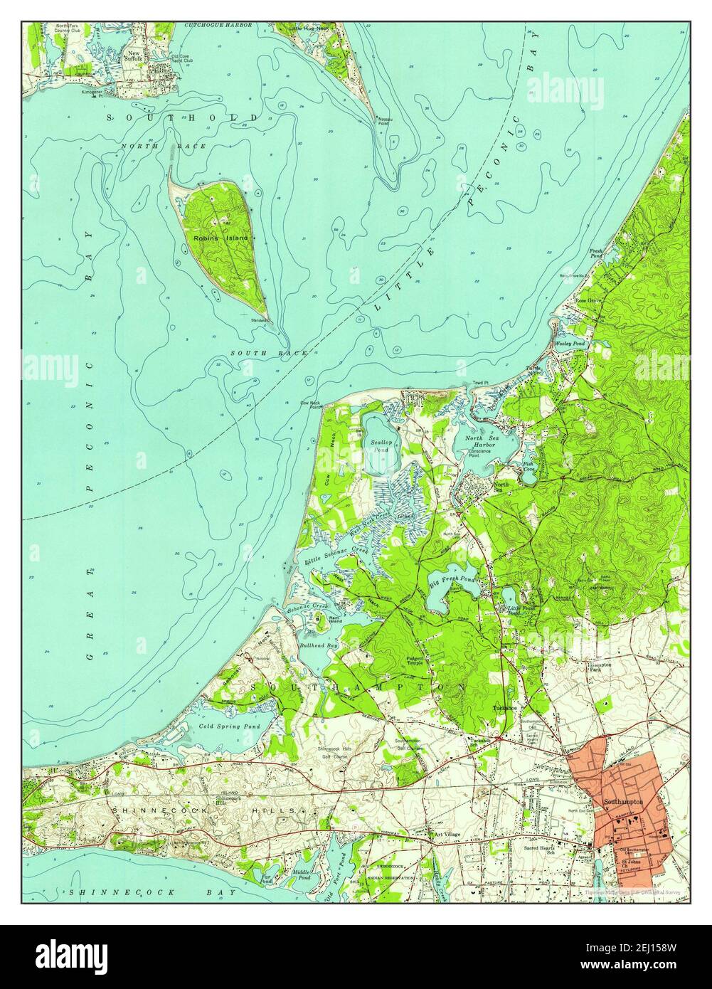 Southampton, New York, map 1956, 124000, United States of America by