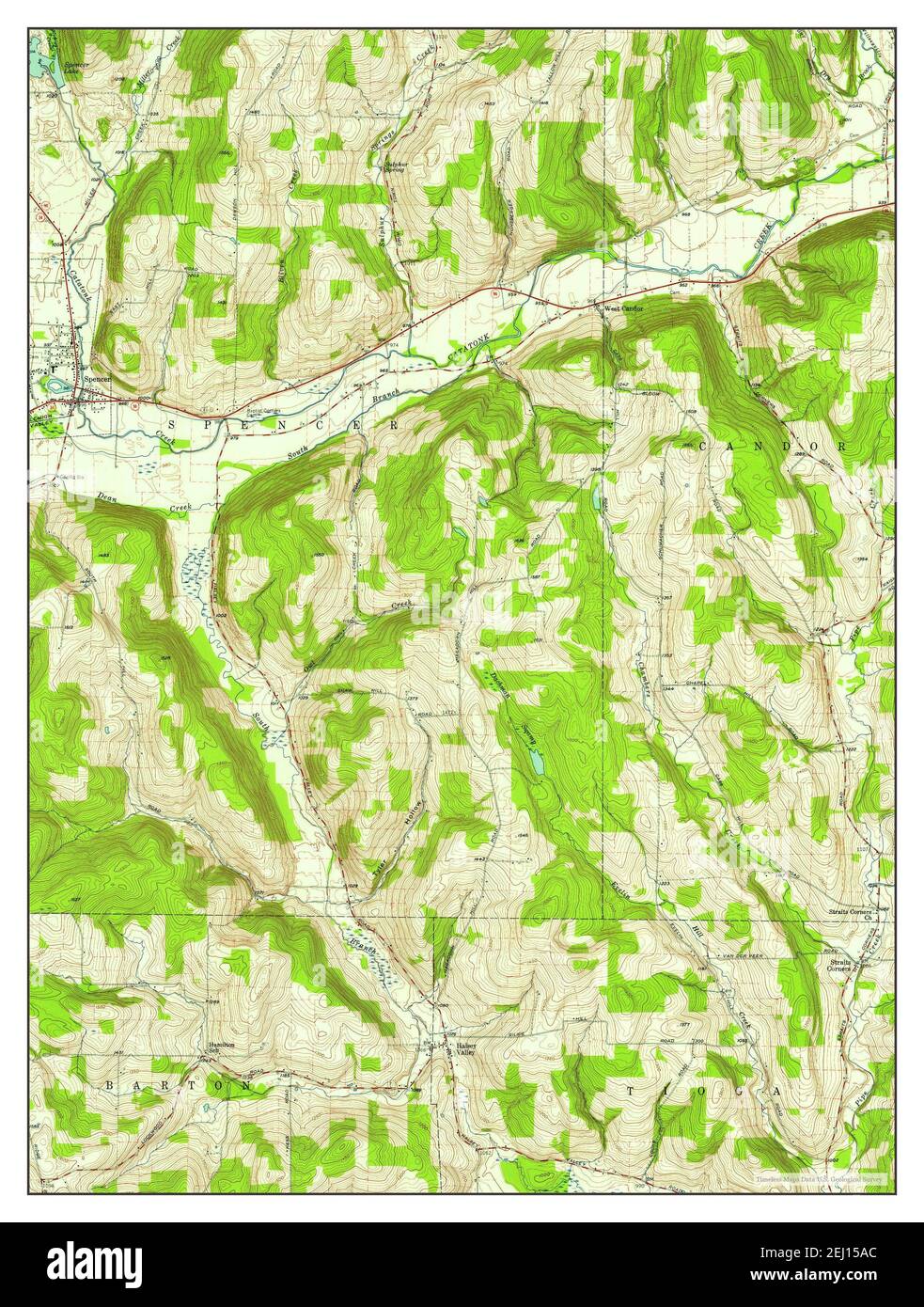 Spencer, New York, map 1956, 124000, United States of America by