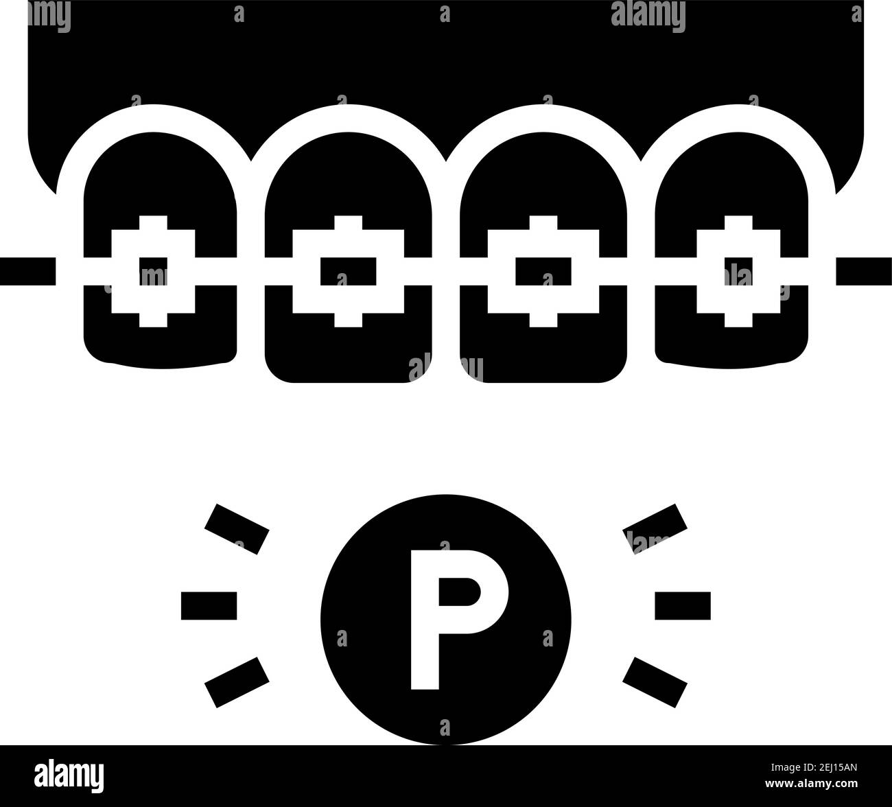plastic material tooth braces glyph icon vector illustration Stock ...
