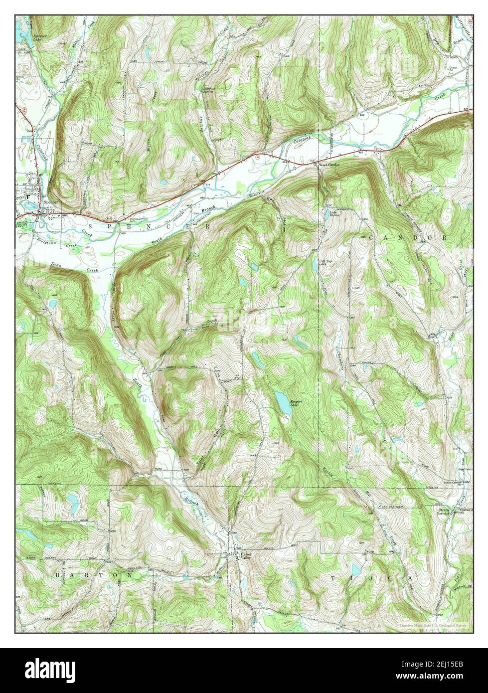 Spencer, New York, map 1969, 124000, United States of America by