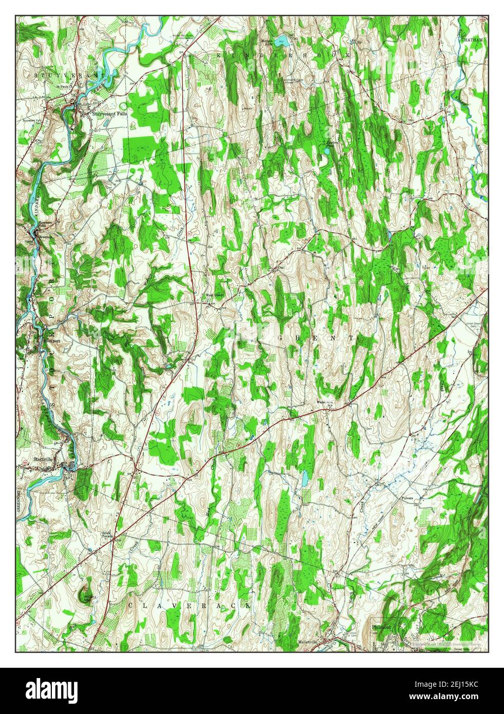 Stottville, New York, map 1953, 124000, United States of America by