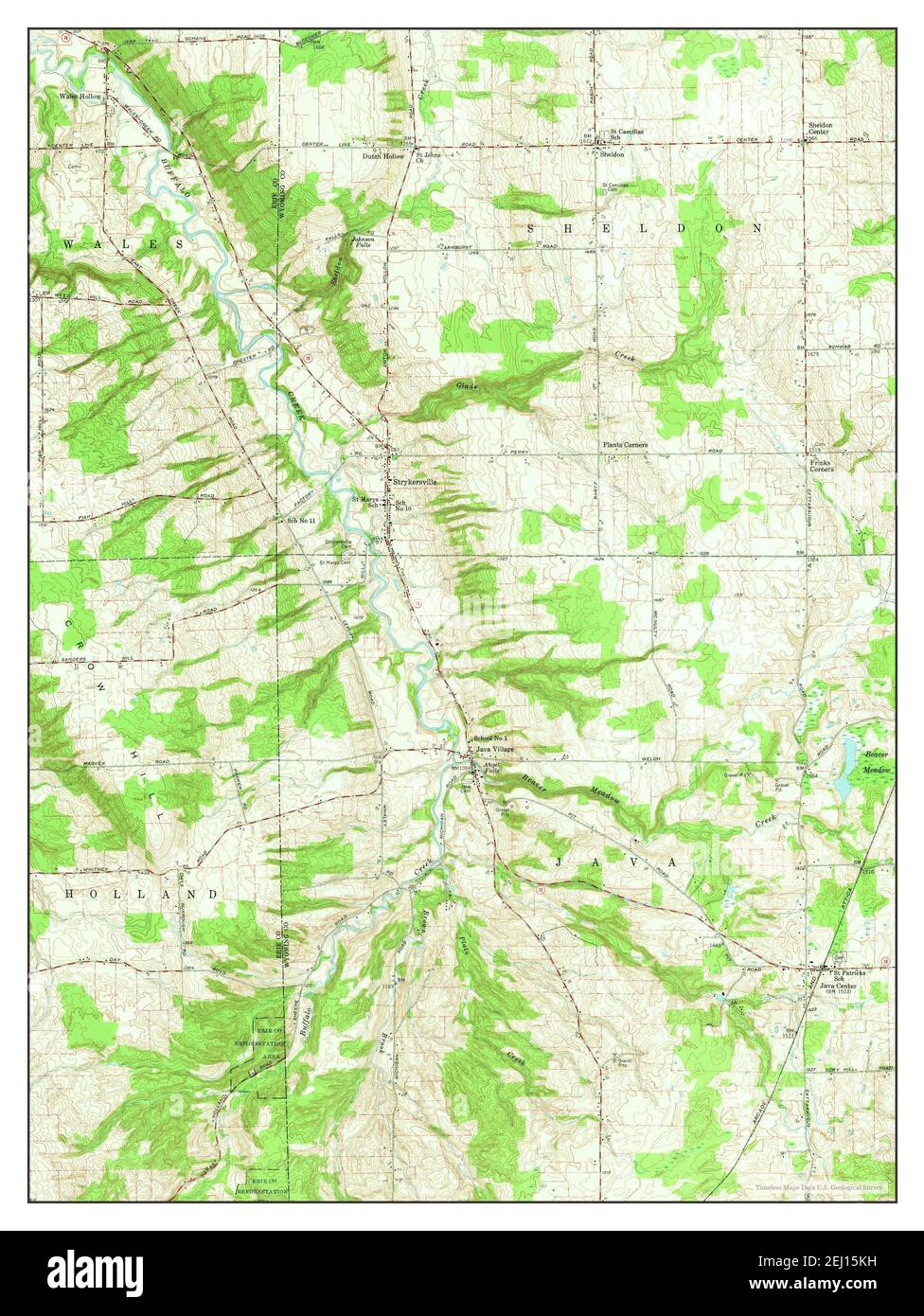 Strykersville, New York, map 1957, 124000, United States of America by