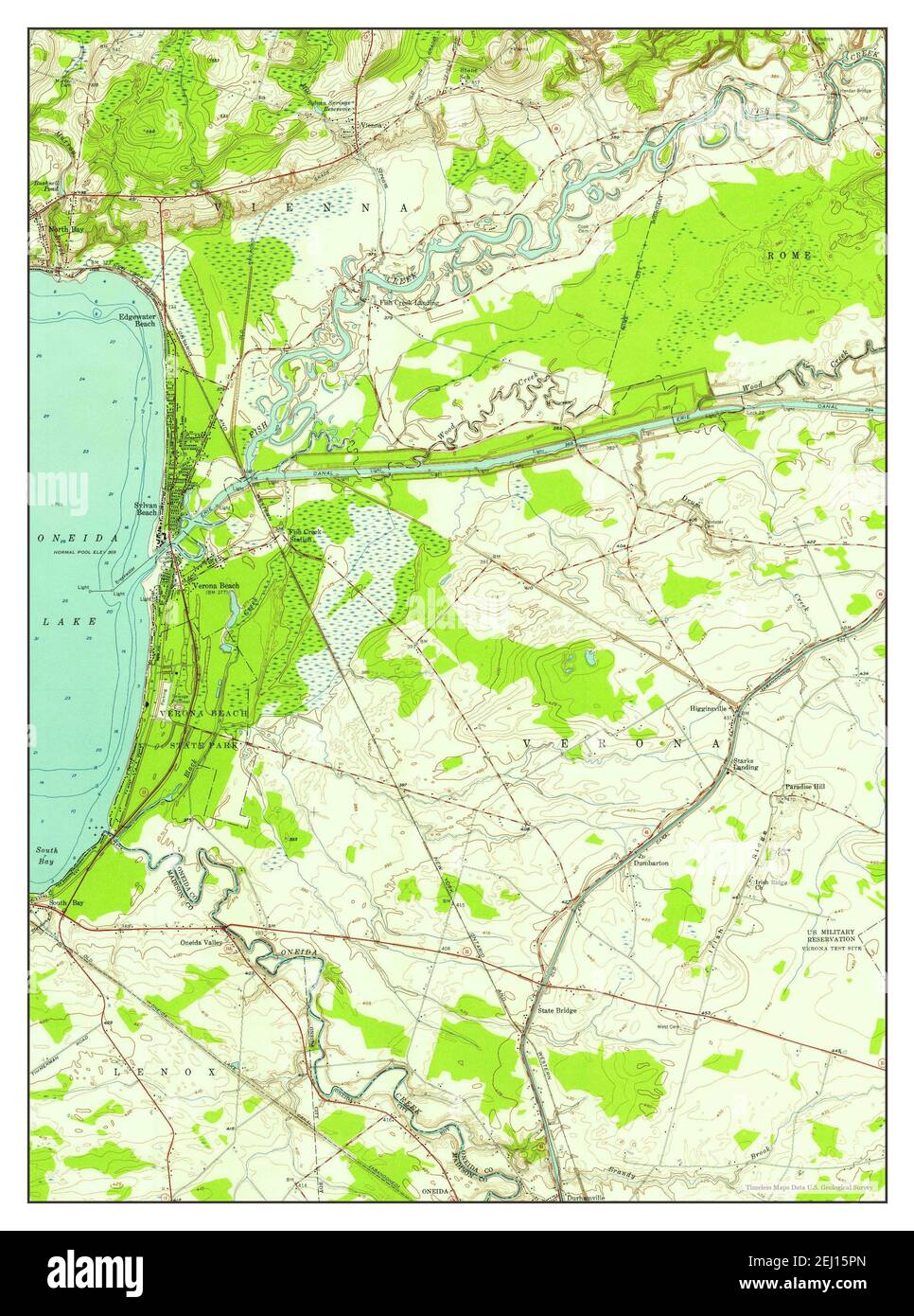 Sylvan Beach, New York, map 1955, 124000, United States of America by Timeless Maps, data U.S