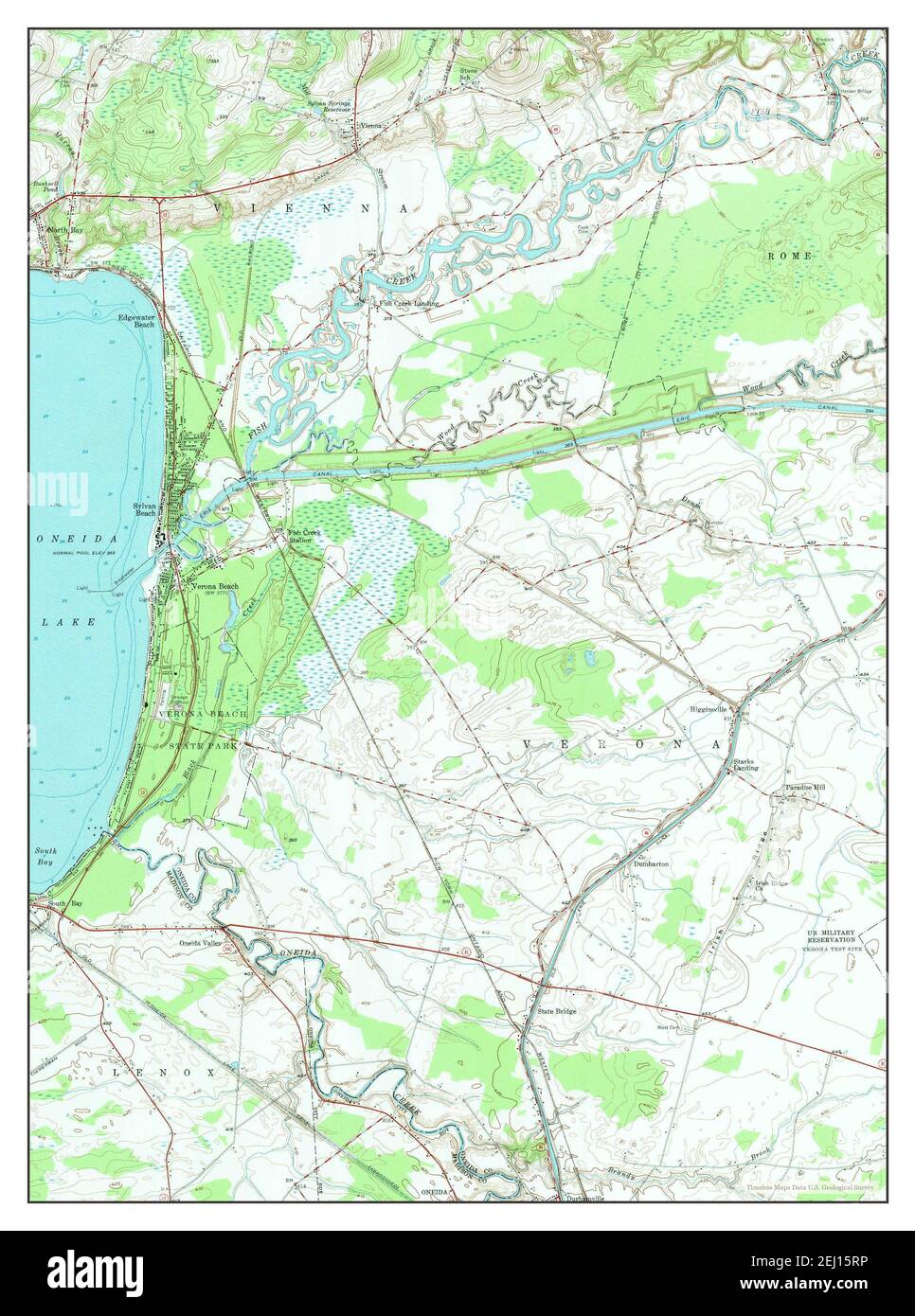 Sylvan Beach, New York, map 1955, 124000, United States of America by