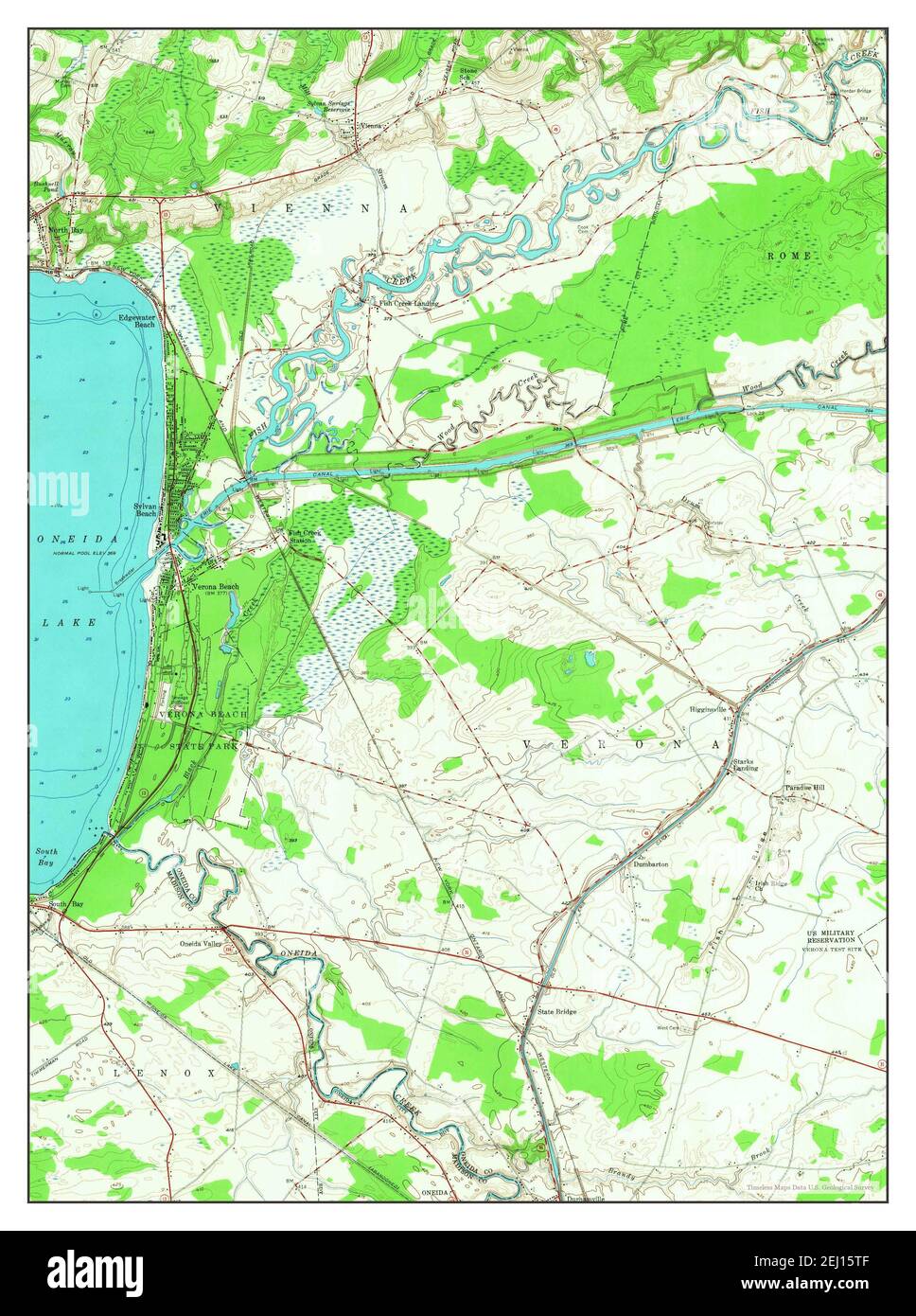 Sylvan Beach, New York, map 1955, 124000, United States of America by