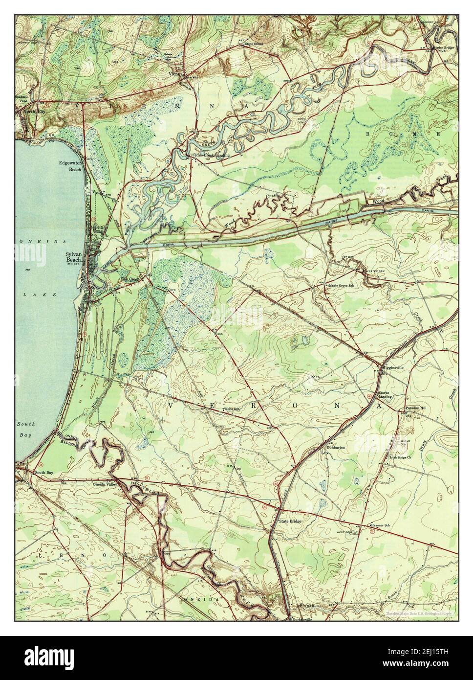 Sylvan Beach, New York, map 1947, 124000, United States of America by