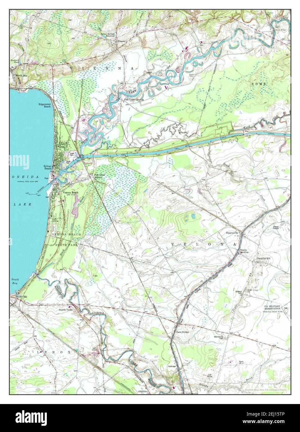 Sylvan Beach, New York, map 1955, 124000, United States of America by