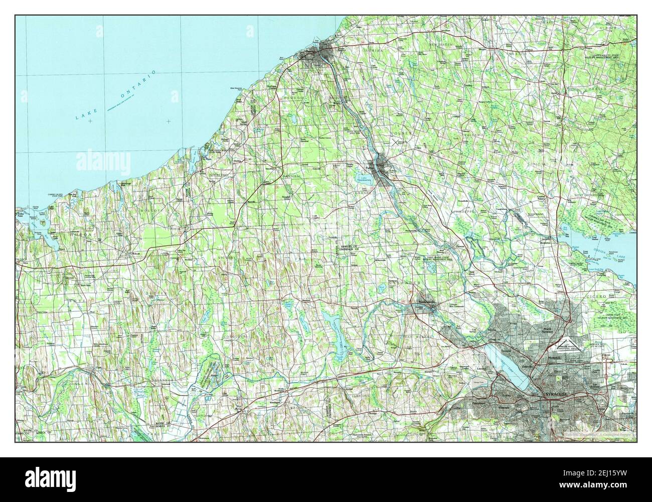 Syracuse, New York, map 1985, 1:100000, United States of America by Timeless Maps, data U.S. Geological Survey Stock Photo