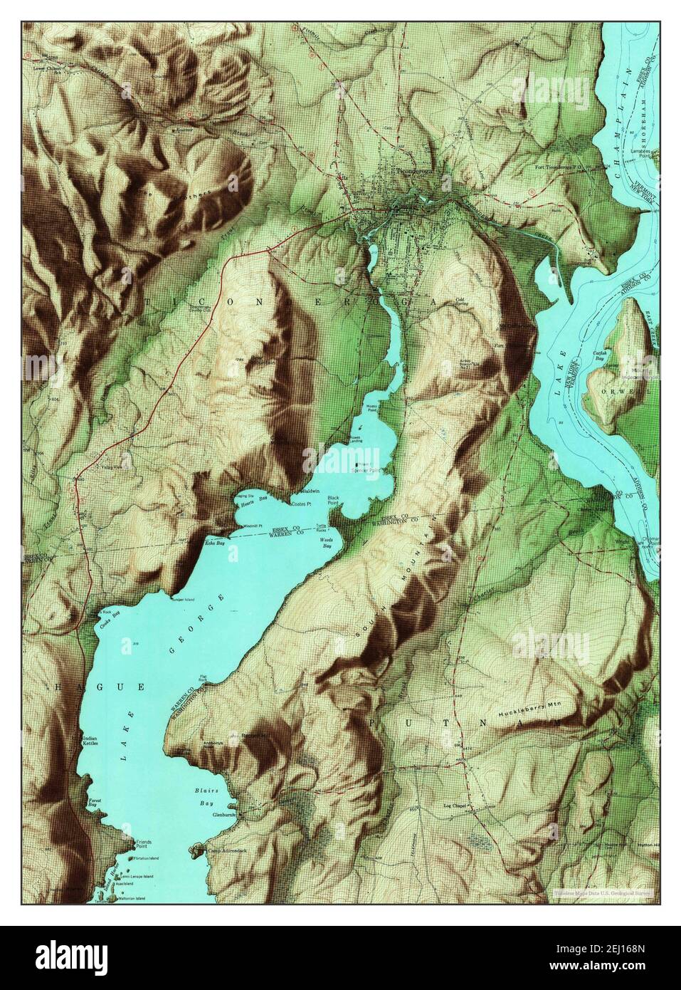 Ticonderoga, New York, map 1950, 124000, United States of America by