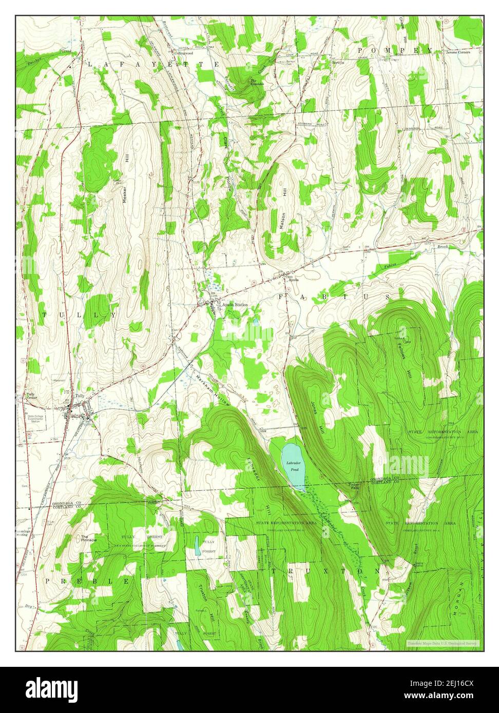 Tully, New York, map 1955, 124000, United States of America by