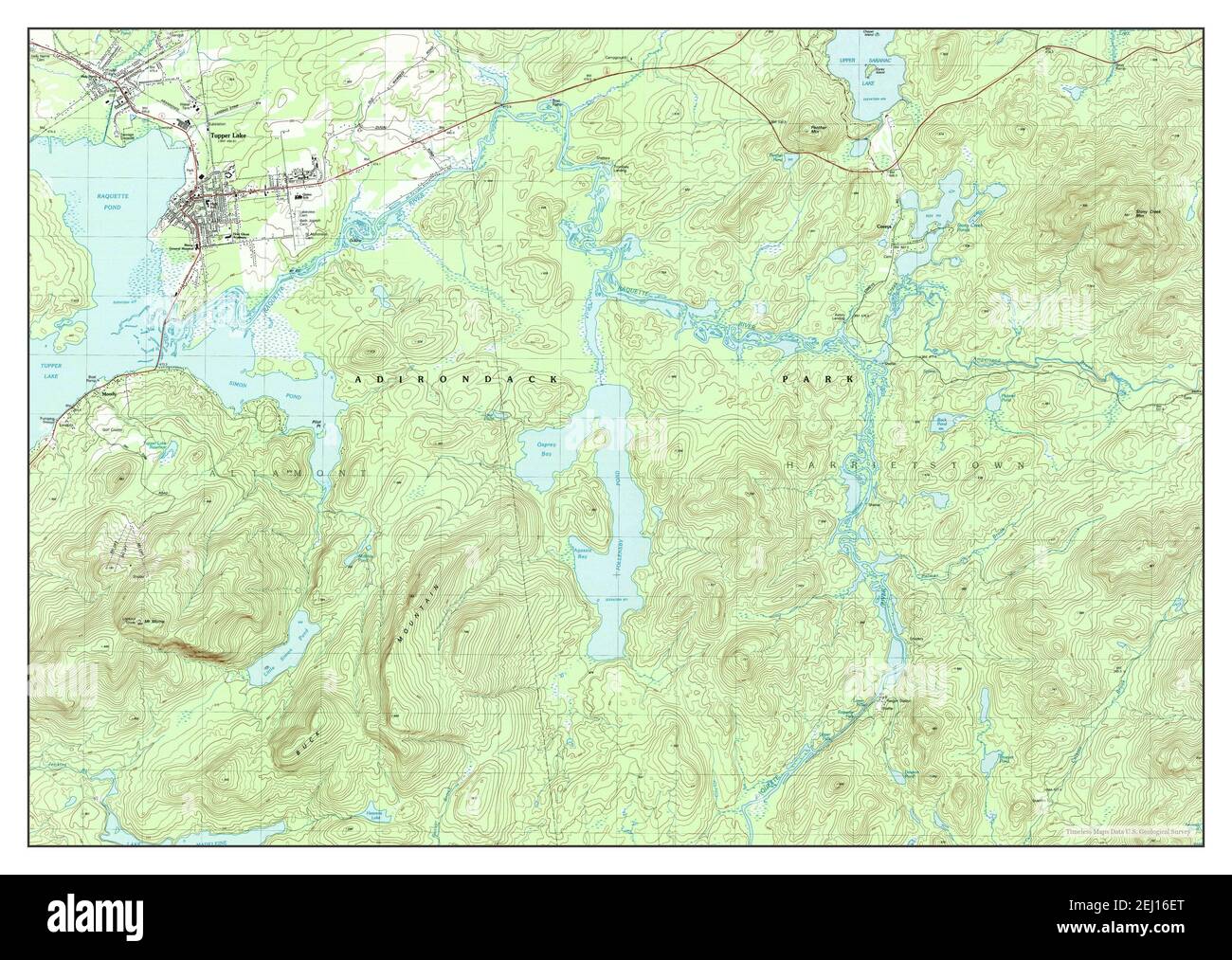 Tupper Lake, New York, map 1979, 1:25000, United States of America by Timeless Maps, data U.S. Geological Survey Stock Photo