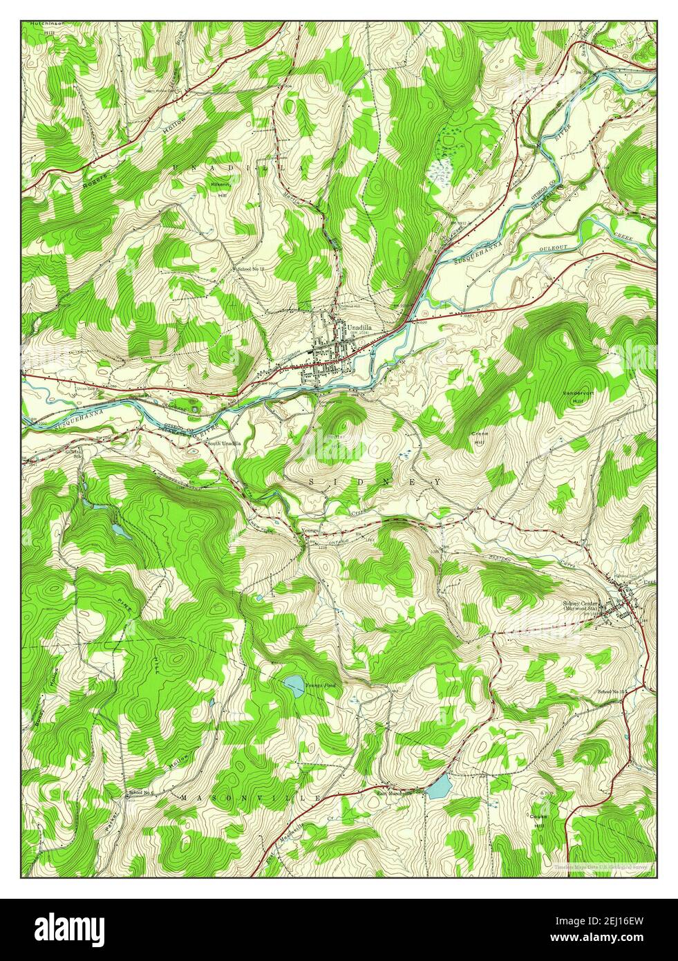 Unadilla, New York, map 1943, 124000, United States of America by
