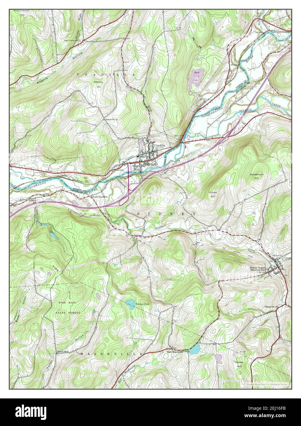 Unadilla, New York, map 1943, 124000, United States of America by