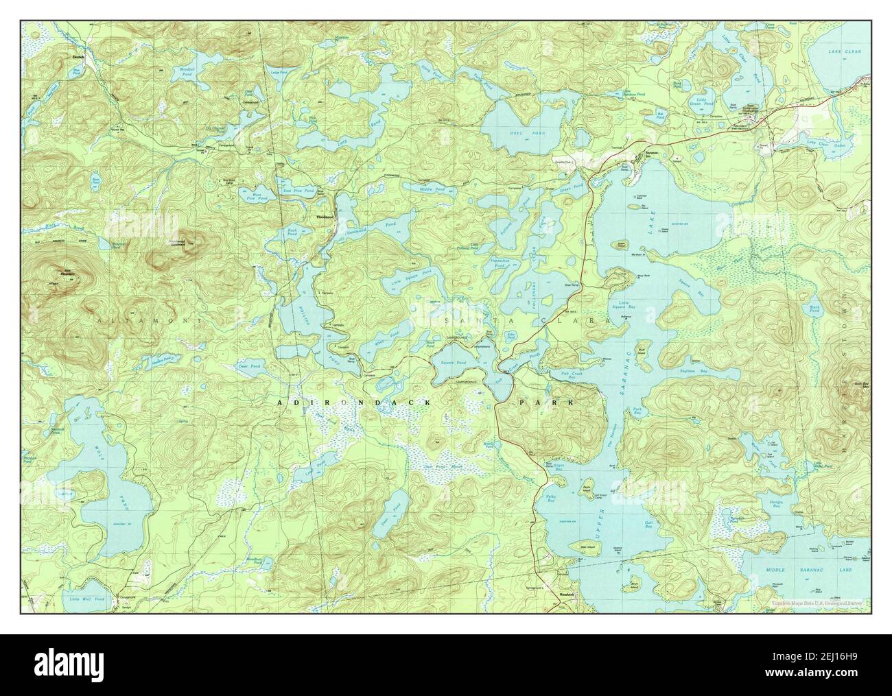Map of saranac lake Cut Out Stock Images & Pictures Alamy